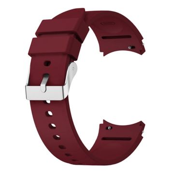 Silicone strap with silver buckle for Samsung Galaxy Watch 6 / 5 / 4 / 3 (41mm) - Wine Red