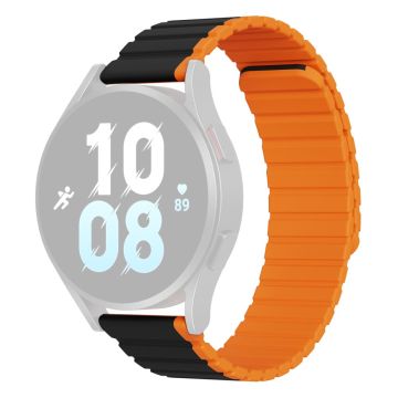 20mm DUX DUCIS dual color silicone strap for Samsung / Huawei / Honor watch - Black / Orange