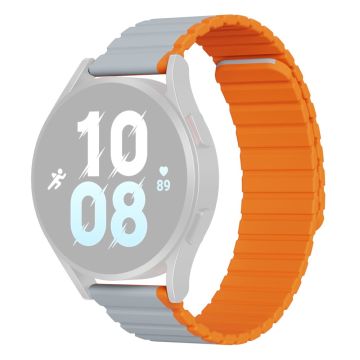 20mm DUX DUCIS dual color silicone strap for Samsung / Huawei / Honor watch - Grey / Orange