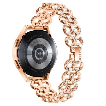 Samsung Galaxy Watch 6 / 6 Classic rhinestone décor metal strap with connector - Rose Gold