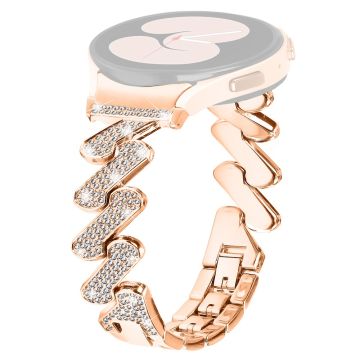 Samsung Galaxy Watch 6 / 6 Classic rhinestone luxury décor metal strap - Rose Gold