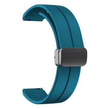 16mm silicone strap with black buckle for Keep / Huawei / Timex watch - Cyan