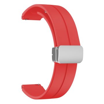 16mm silicone strap with silver buckle for Keep / Huawei / Timex watch - Red