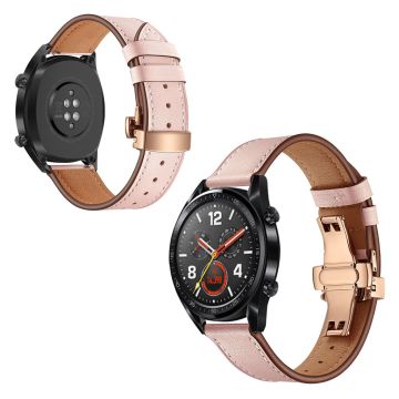 Huawei Watch GT / 2 / Watch Magic genuine leather watch band - Pink / Rose Gold