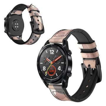 Huawei Watch GT / GT 2 42mm / 46mm / Magic genuine leather watch band - Pink Camouflage