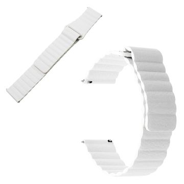 Huawei Watch GT / GT2 46mm / Magic durable leather watch band - White