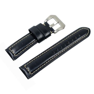 Huawei Watch GT split leather silver buckle watch band - Dark Blue