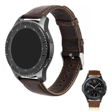 22mm Crazy Horse Huawei Watch GT leather watch band - Dark Brown