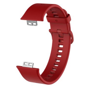 Huawei Watch Fit simple silicone watch band - Wine Red