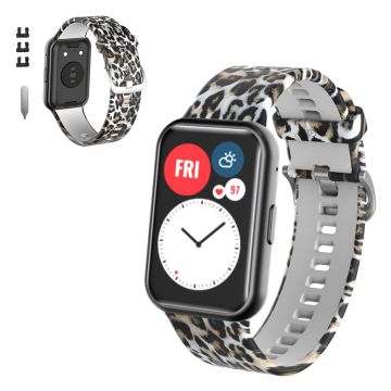 Huawei Watch Fit patterned silicone watch band - Leopard Pattern