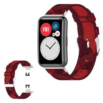 Huawei Watch Fit woven patetrn watch band - Red