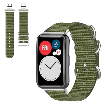 Huawei Watch Fit nylon pattern watch band - Army Green