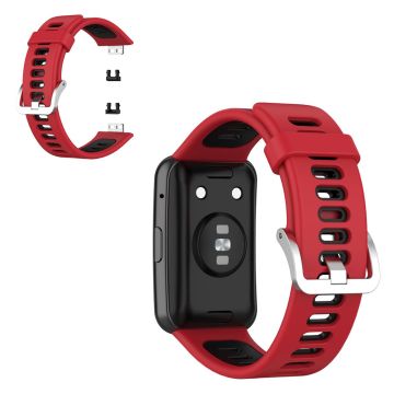 Huawei Watch Fit dual color silicone watch band - Red / Black