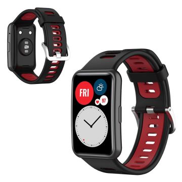 Huawei Watch Fit silicone two-tone watch band - Black / Red