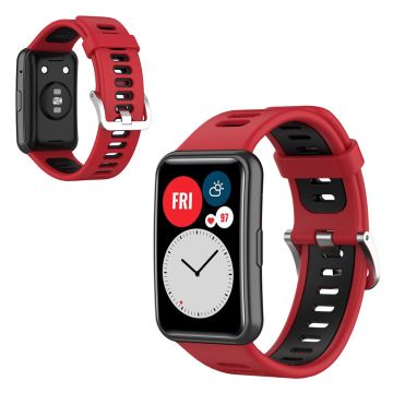 Huawei Watch Fit silicone two-tone watch band - Red / Black