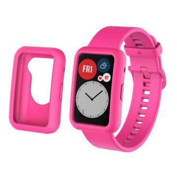 Huawei Watch Fit silicone watch strap and cover - Rose