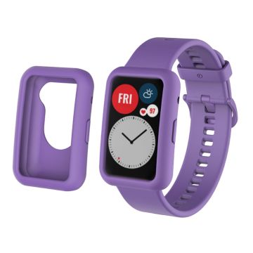 Huawei Watch Fit silicone watch strap and cover - Purple