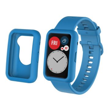 Huawei Watch Fit silicone watch strap and cover - Sky Blue