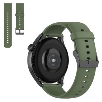 22mm silicone watch strap in stainless steel buckle for Huawei watch - Dark Green