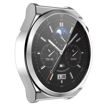 ENKAY Huawei Watch GT 3 Pro 43mm electroplated cover with tempered glass - Silver