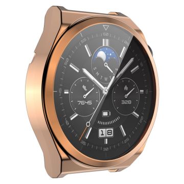 ENKAY Huawei Watch GT 3 Pro 43mm electroplated cover with tempered glass - Rose Gold