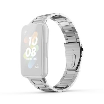 Huawei Band 7 three bead stainless steel watch strap - Silver