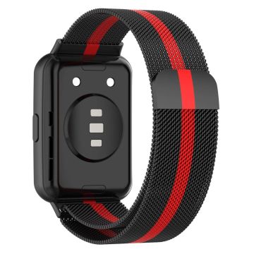 Huawei Watch Fit 2 milanese watch strap - Black / Red