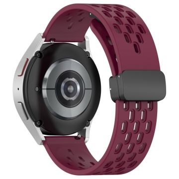 22mm simple silicone strap for Samsung and Huawei watch - Wine Red