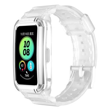 Huawei Band 8 / 7 / 6 strap with protective cover - Silver+Transparent