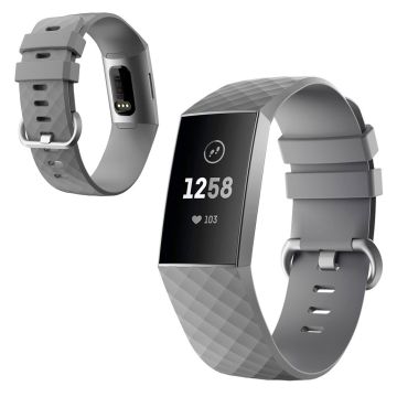 Fitbit Charge 4 / 3 diamond pattern watch band - Grey Size: S