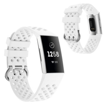 Silicone watch band for Fitbit Charge 4 / 3 - White