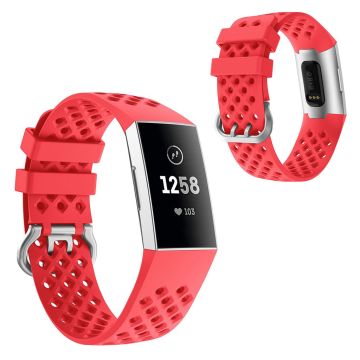 Silicone watch band for Fitbit Charge 4 / 3 - Red