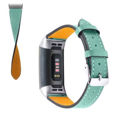 Fitbit Charge 4 / 3 genuine leather watch band - Cyan