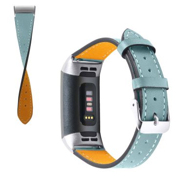 Fitbit Charge 4 / 3 genuine leather watch band - Baby Blue