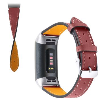 Fitbit Charge 4 / 3 genuine leather watch band - Red