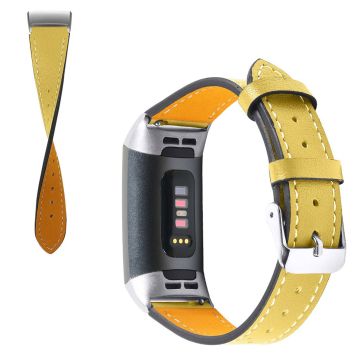 Fitbit Charge 4 / 3 genuine leather watch band - Yellow