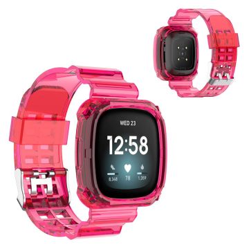 Fitbit Versa 3 / Sense transparent silicone watch band - Rose