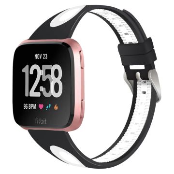 Fitbit Versa two-tone waterproof silicone watch band - Black / White