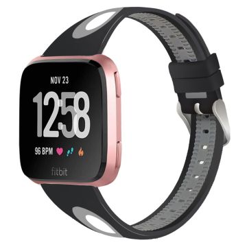 Fitbit Versa two-tone waterproof silicone watch band - Black / Grey