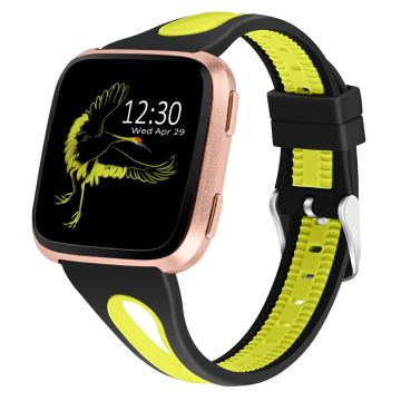 Fitbit Versa two-tone waterproof silicone watch band - Black / Yellow