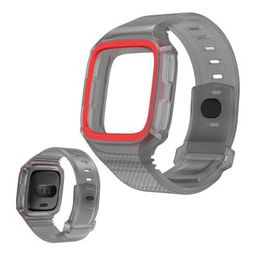 Fitbit Versa cool silicone watch band - Grey / Red