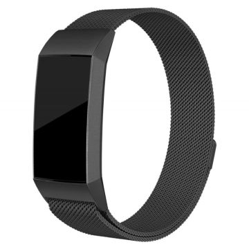 Fitbit Charge 3 luxury milanese watch band replacement - Size: L / Black