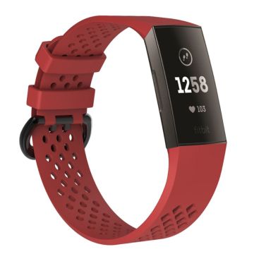 Fitbit Charge 3 klokkereim av silikon - rød