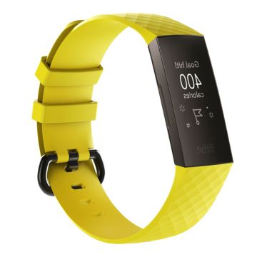 Fitbit Charge 3 geometric pattern soft silicone watch band - Yellow