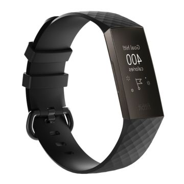 Fitbit Charge 3 silicone flexbible wath band - Size: L / Black