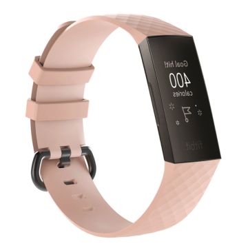 Fitbit Charge 3 silicone flexbible wath band - Size: L / Pink