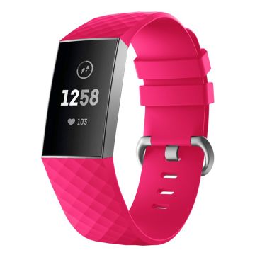 Fitbit Charge 3 flexible silicone watch strap - Size: L / Rose