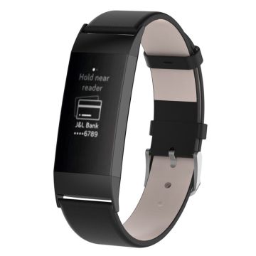 Fitbit Charge 3 genuine leather watch band - Black