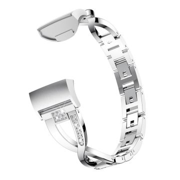 Fitbit Charge 3 Rhinestone X-Shape watchband - Silver