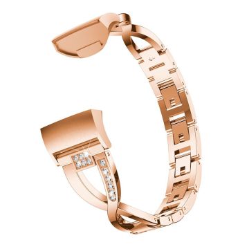 Fitbit Charge 3 Rhinestone X-Shape watchband - Rose Gold